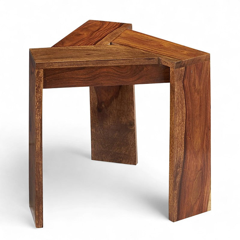 Hverox Sheesham Wooden Side & Bedside Table - Brown media 4