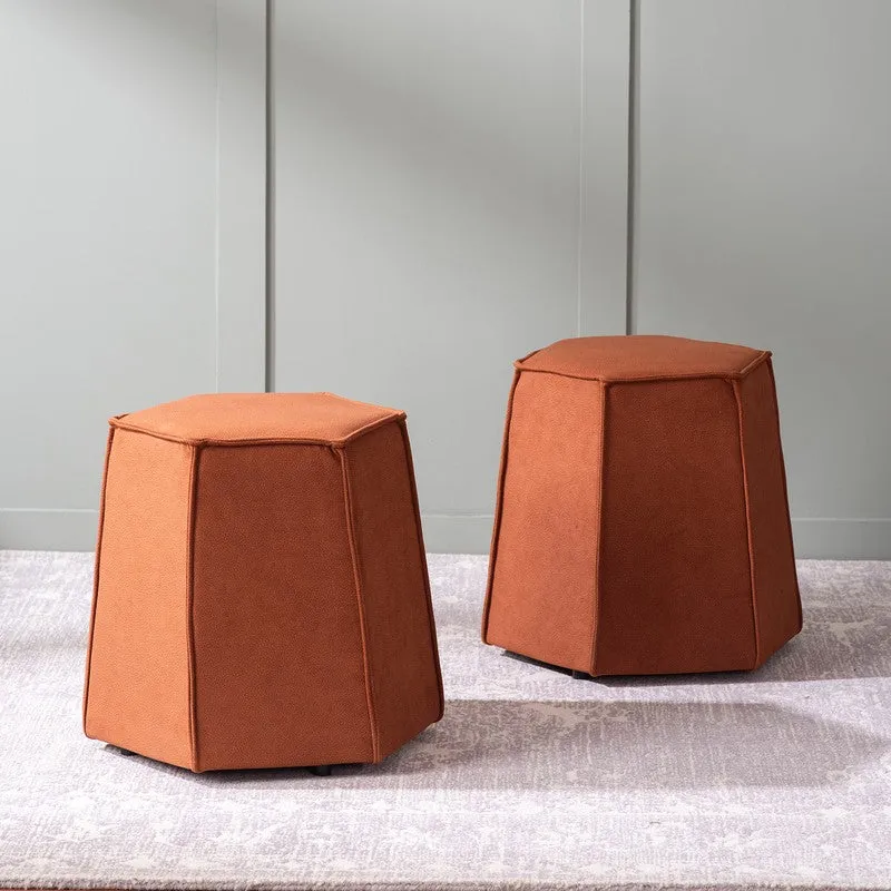 Soft Balance Pouffe (Orange) - Set Of Two media 1