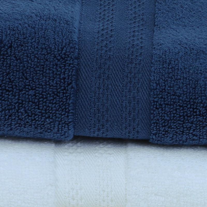 Miorah Bath Towel (Blue & White) - Set Of Two media 3