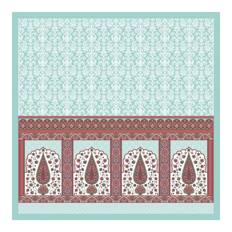 Ethnic Glow Cotton Bedsheet (Blue,Maroon) - 120 TC media 5
