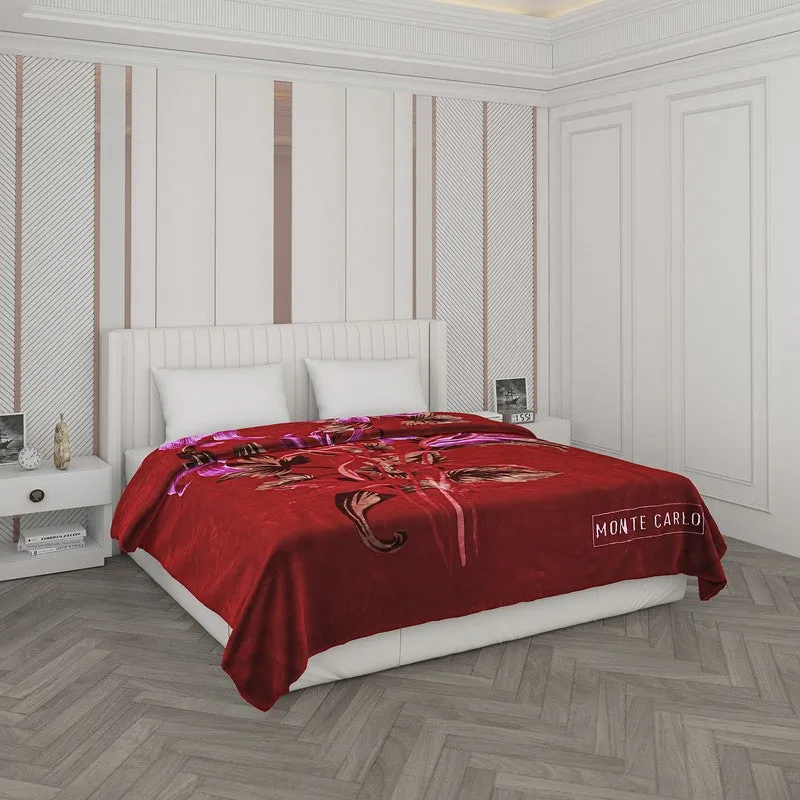 Monte Carlo Crimson Elegance Blanket - 1000 GSM media 1