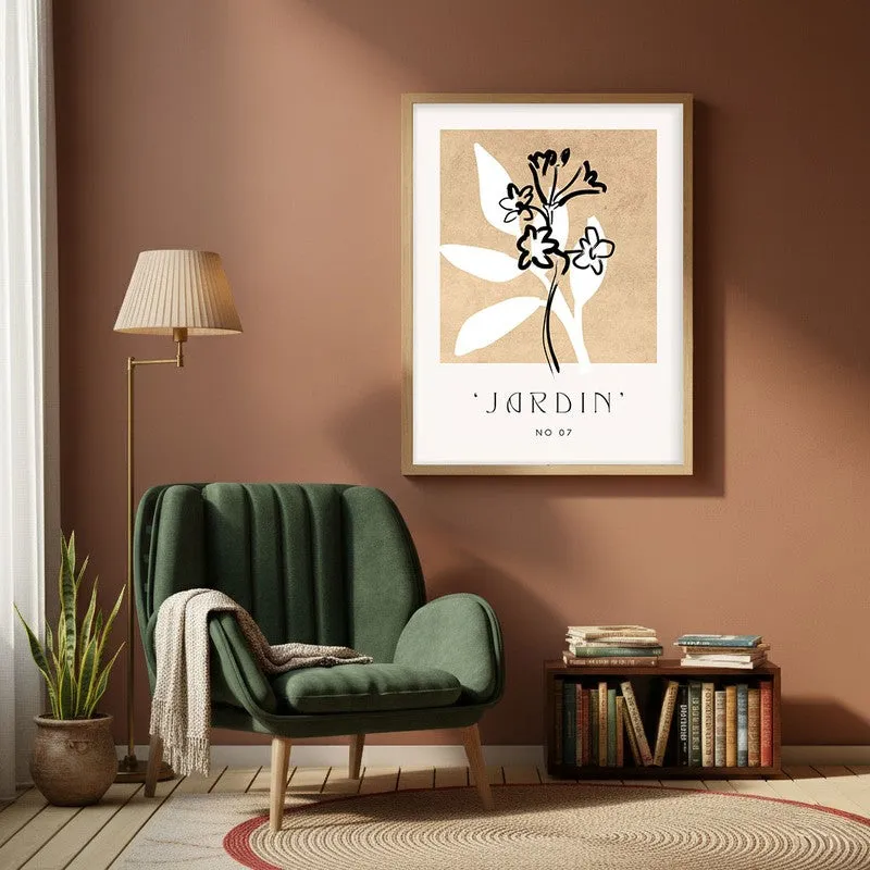 Fleuron Canvas Wall Painting With Brown Frame media 1