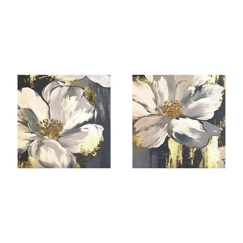 Strokes Of Daisy Canvas Wall Art - Set Of Two media 3