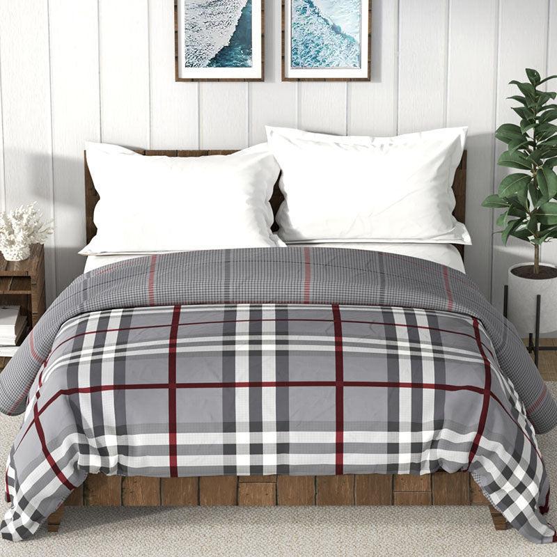 Nautica Tessera Reversible Geometric Cotton Comforter (Grey) - 150 TC/130 GSM media 3