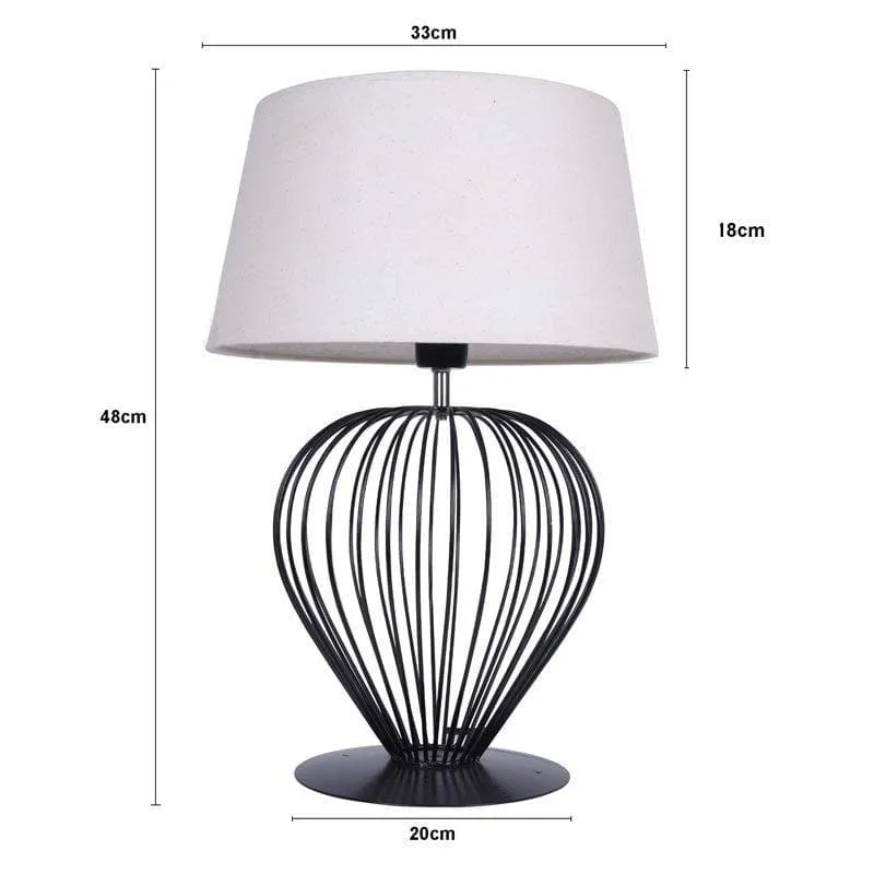 Emara Fabric Table Lamp - Beige,Black media 5