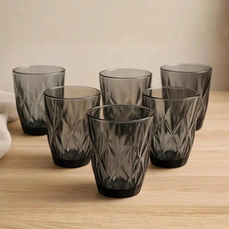 Crystal Wave Glasses (Grey,280 mL) - Set Of Six media 3