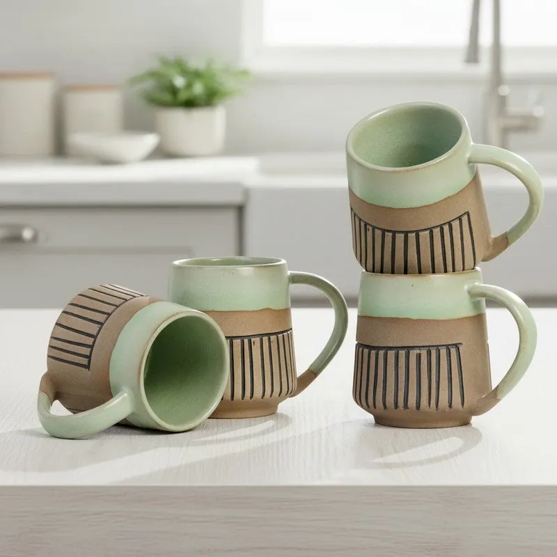 Ceramic Ceramic Coffee Mug (400 mL Each) - Set Of Four media 1