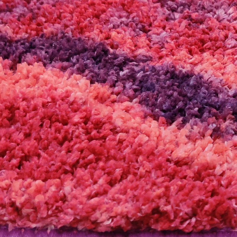Brenna Abstract Micro Fiber Area Rug - Purple & Orange media 4