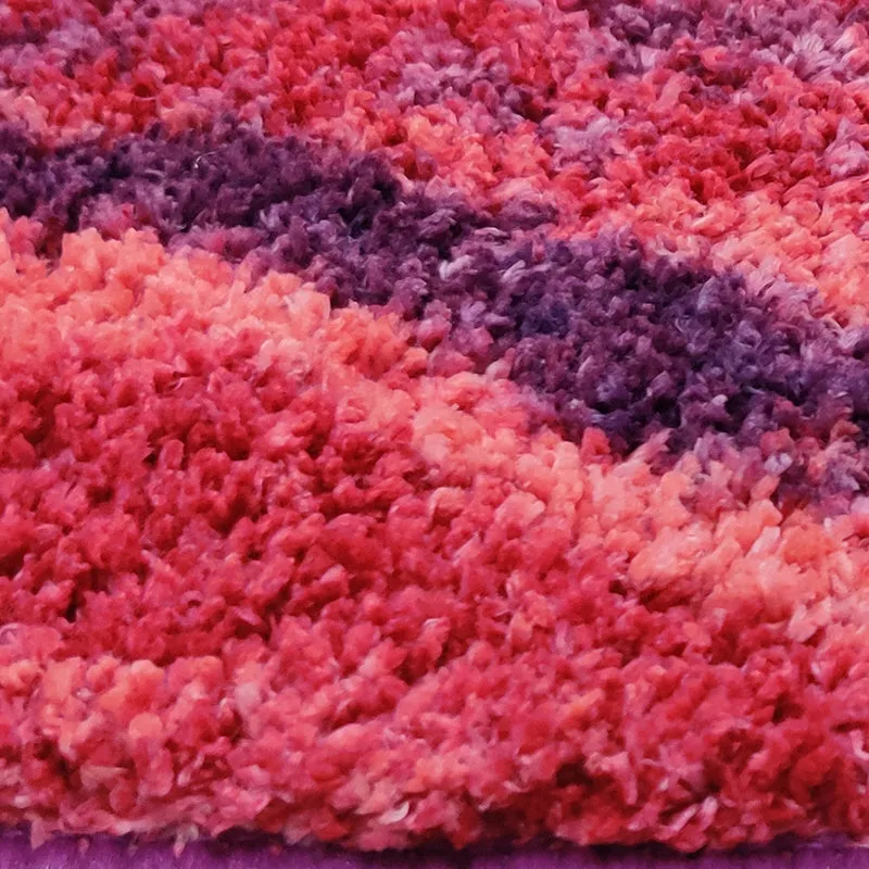 Brenna Abstract Micro Fiber Area Rug - Purple & Orange media 4