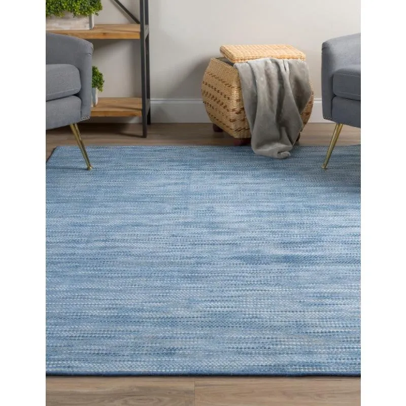 Lasumi Hand Woven Wool Rug - Blue media 3