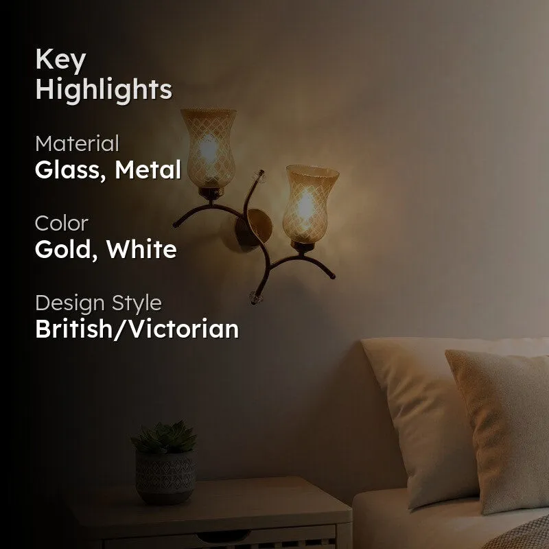 Tintara Glow Twin Glass Wall Lamp - Gold media 2