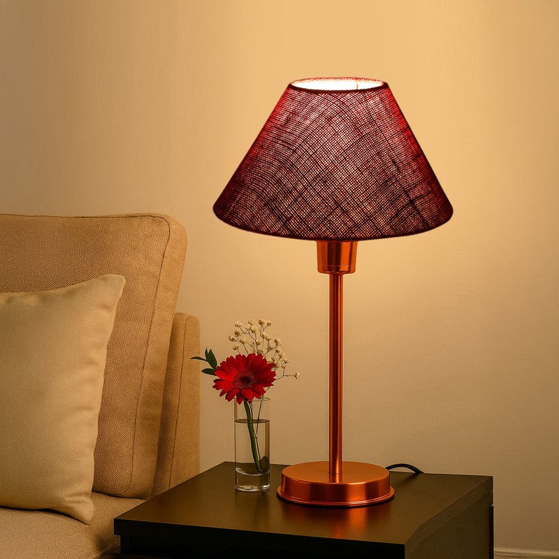 Kavira Orvo Metal Table Lamp - Maroon media 3