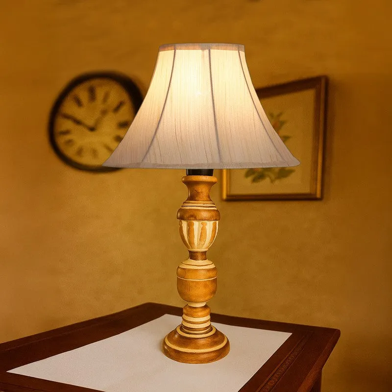Zenrae Kyro Wooden Table Lamp - OffWhite media 3