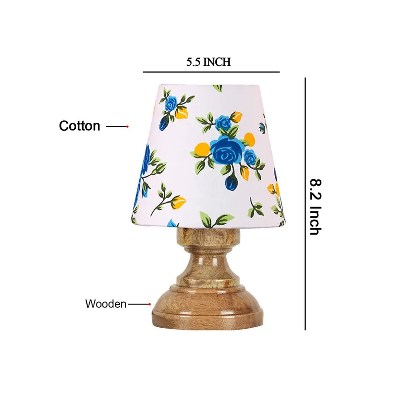 Harolda Blue Fleur Fabric Table Lamp - Multicolor media 5