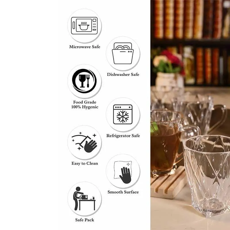 Rica Glass Tea Cup (180 mL Each) -  Set of Six media 5