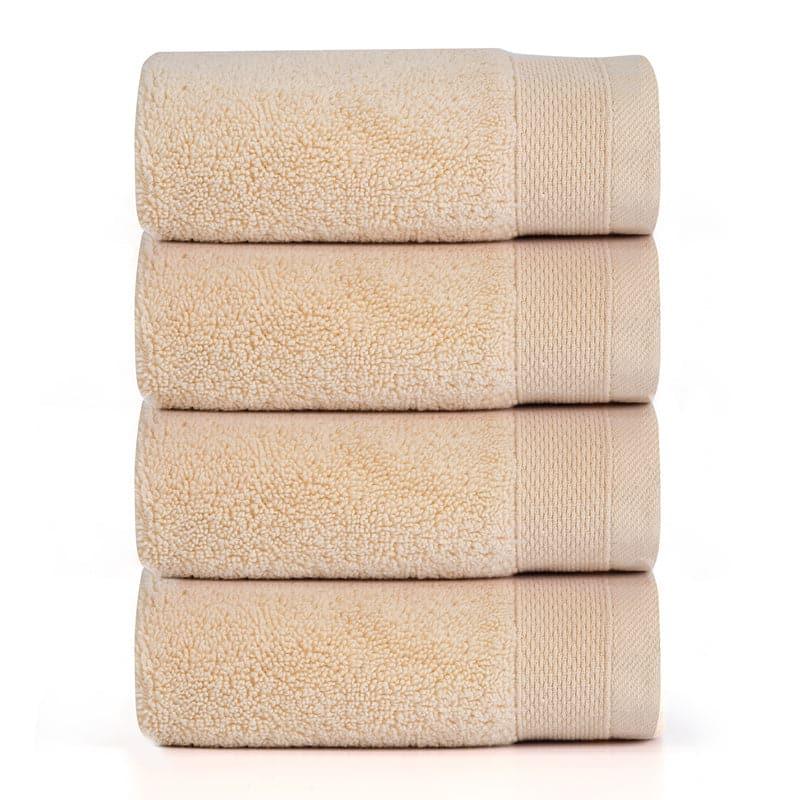 Micro Cotton Soft Serenity Solid Face Towel (Beige) - Set Of Four media 3
