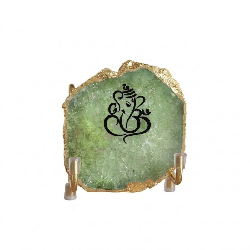 Ganesha Handcrafted Agate Religious Accent - Light Blue media 4