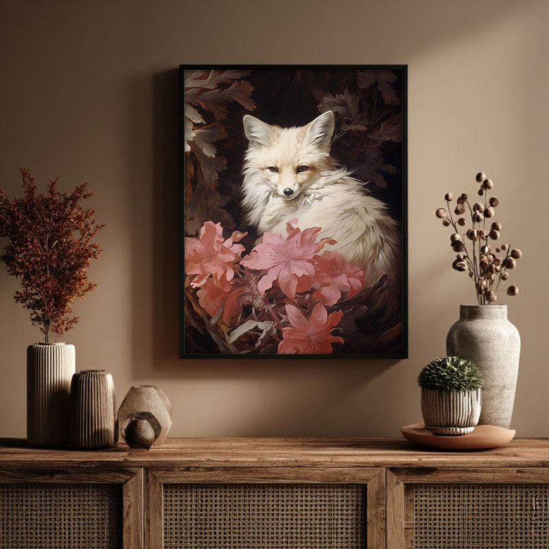 White Blossoms Archival Canvas Wall Art - Black Frame media 3