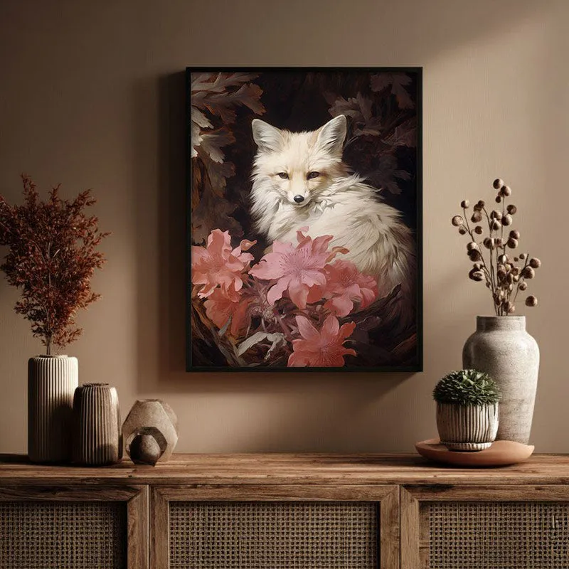 White Blossoms Archival Canvas Wall Art - Black Frame media 3