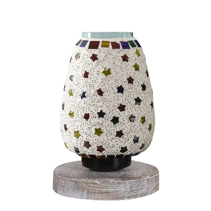 Glisso Glass Table Lamp With Wooden Base - Multicolor media 5