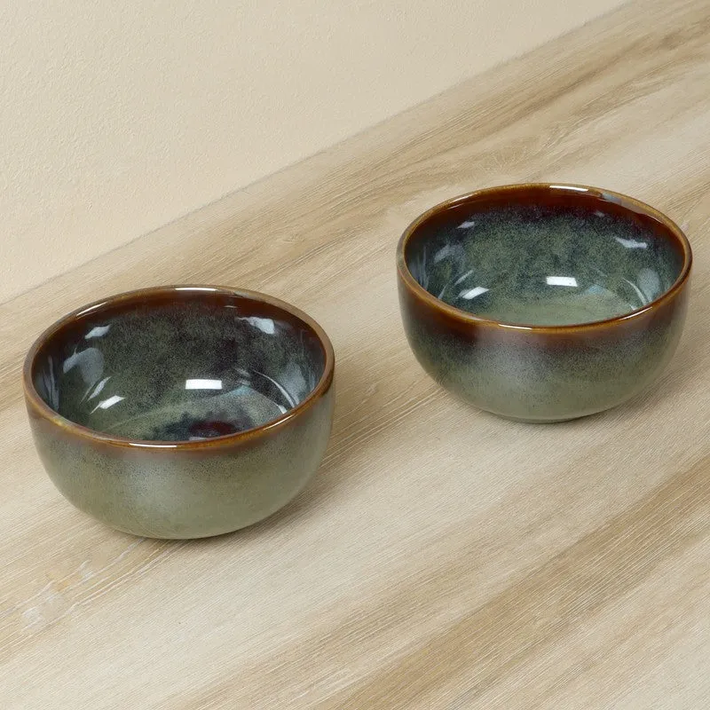ServeEase Snack Bowl (Olive Green,400 mL Each) - Set Of Two media 4