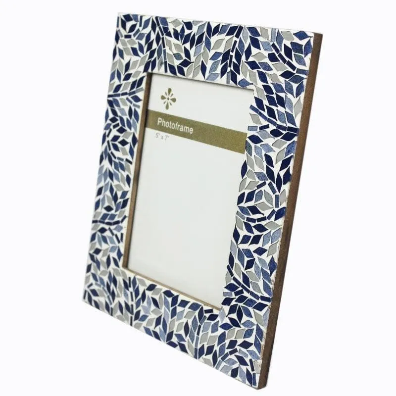 Mosaic Leafies Photo Frame - Blue media 4