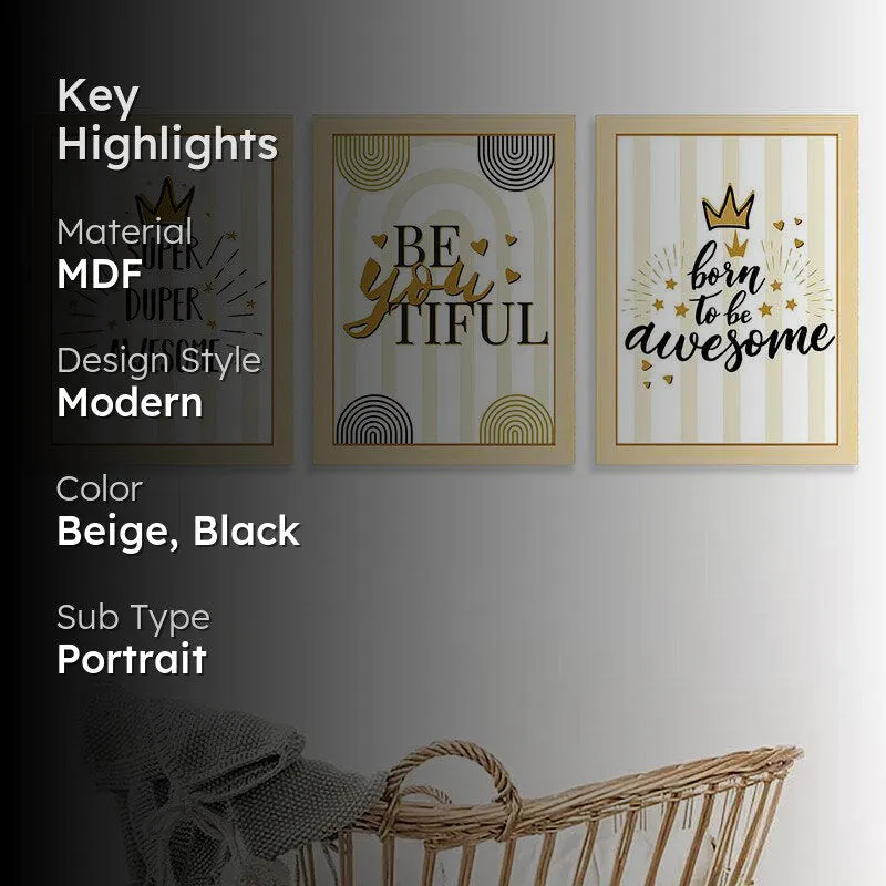 Born To Awesome Striped Wall Art - Set Of Three media 2