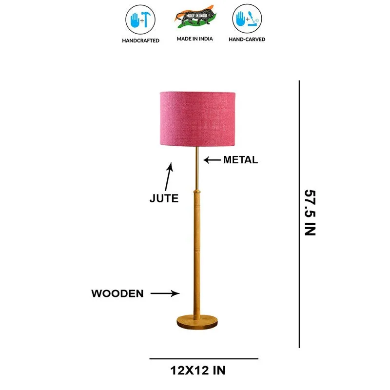 Zenith Glow Wooden Floor Lamp - Pink media 7