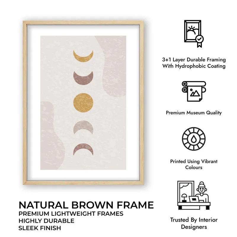 Mauve Equilibrium Canvas Wall Painting With Brown Frame media 9