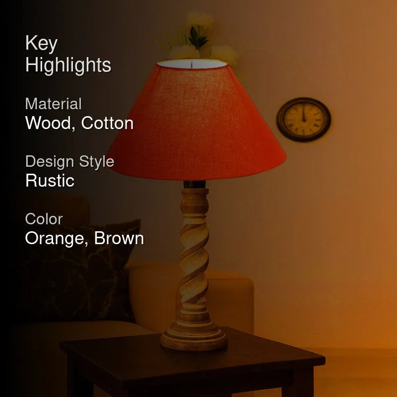 Modera Kyne Wooden Table Lamp - Orange media 2