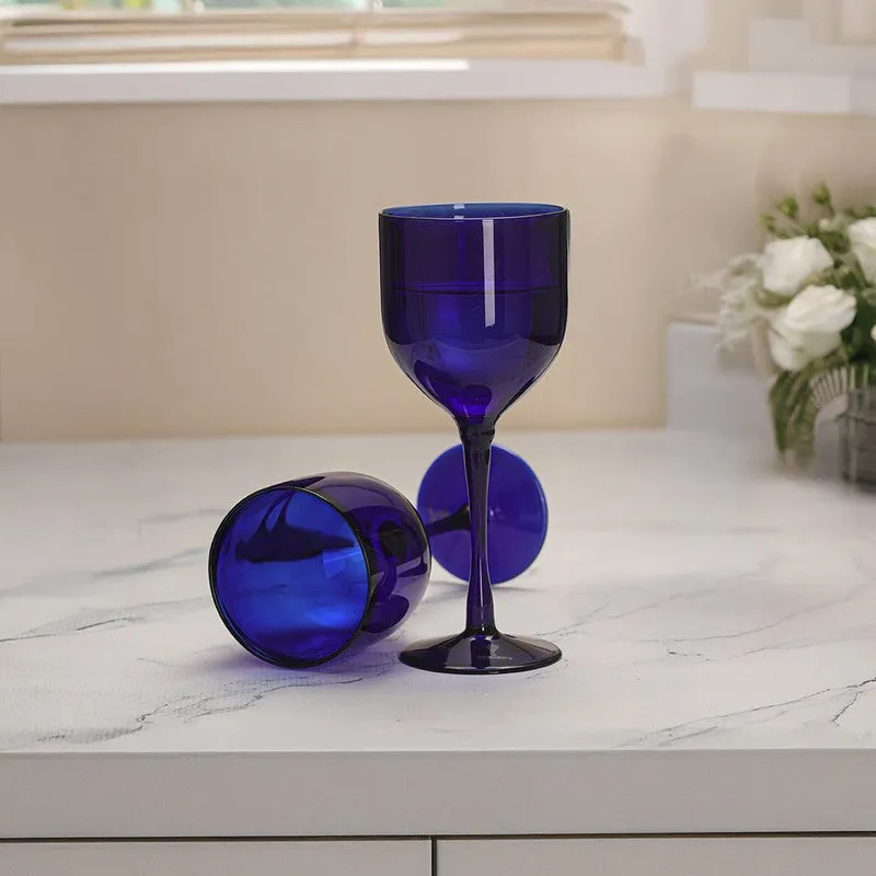 Indigo Delight Wine Glasses (250 Ml) - Set Of Two media 5