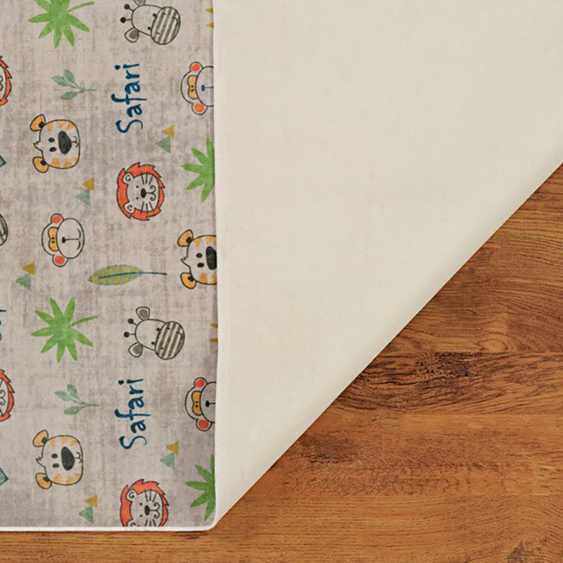 Doodle Zoo Kids Polyester Anti-Skid Carpet - Beige media 7