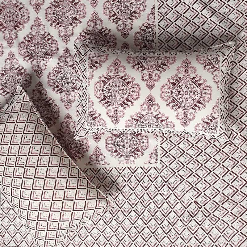 Pink Groovy Cotton Bedsheet - 144 TC media 3