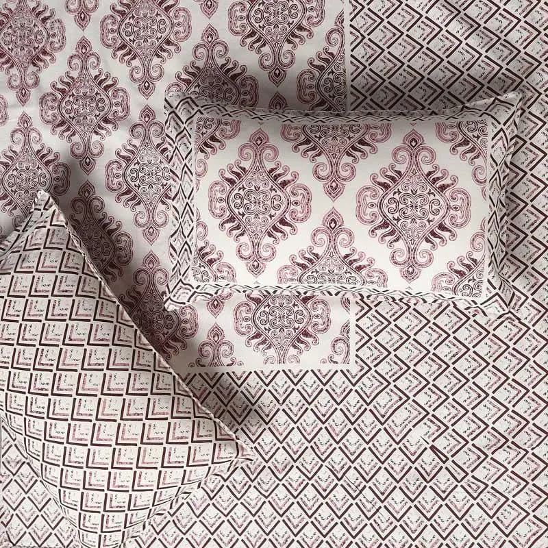 Pink Groovy Cotton Bedsheet - 144 TC media 3