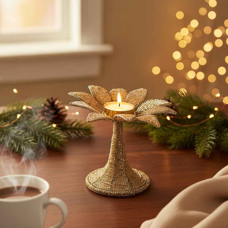 Blooming Flower Tea Light Candle Holder