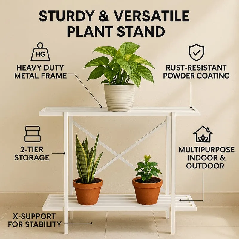 Verdex Metal Planter Stand - White media 5