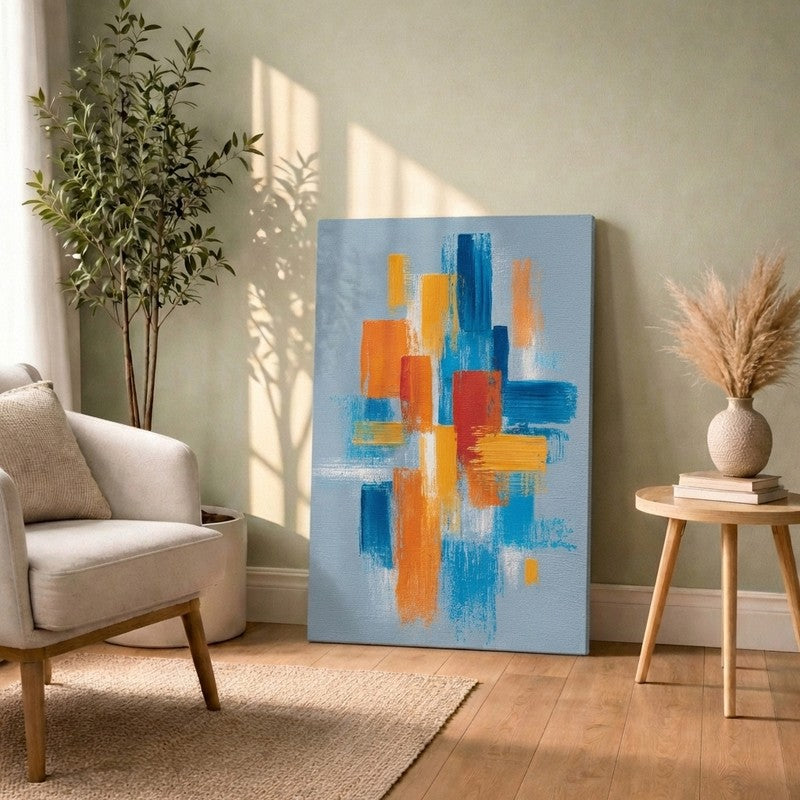 Color Cross Abstract Canvas Wall Art