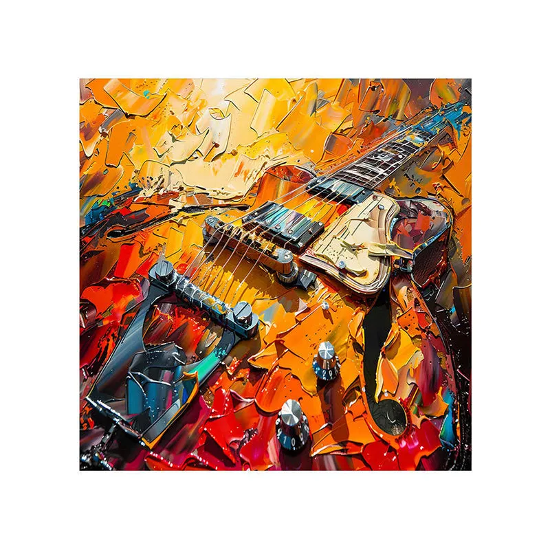 Electric Guitar Abstract Wall Painting media 5