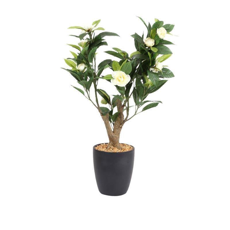 Faux Camellia Bonsai In Ceramic Pot (59 cms) - White media 4