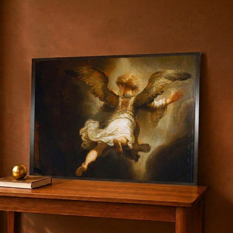 Detail of Angel Raphael Leaving Tobit and His Family Canvas Wall Painting - 18 x 12 Inches