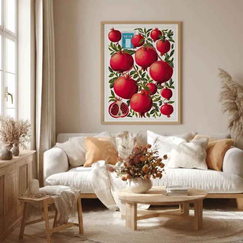 Pomegranate Canvas Wall Painting - Brown Frame media 4