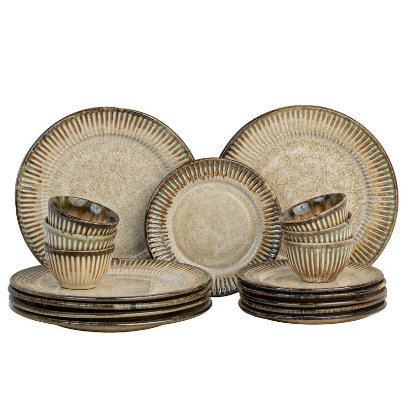 Mintora Beige Ceramic Dinner Set - 18 Piece Set media 3