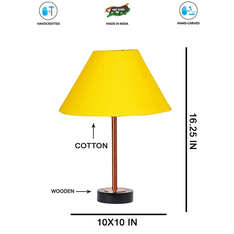 Cotin II Rodin Wooden Table Lamp - Yellow,Copper,Black media 7