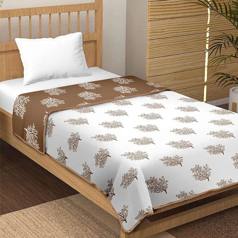 Paalki Reversible Cotton Dohar (Brown)  - 180 GSM media 4