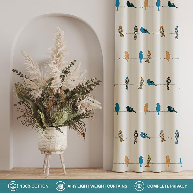 Urban Space Pakshi Curtain (Multicolor) - Set Of Two media 4