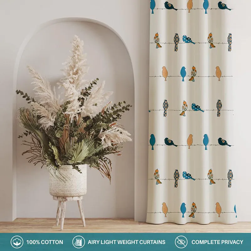 Urban Space Pakshi Curtain (Multicolor) - Set Of Two media 4