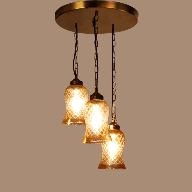 Zariya Glass Ceiling Lamp - Gold media 4