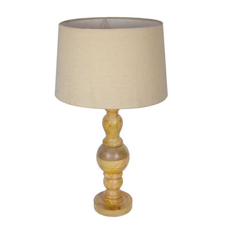 AuraLuxe Versatile Wooden Table Lamp - Beige media 4