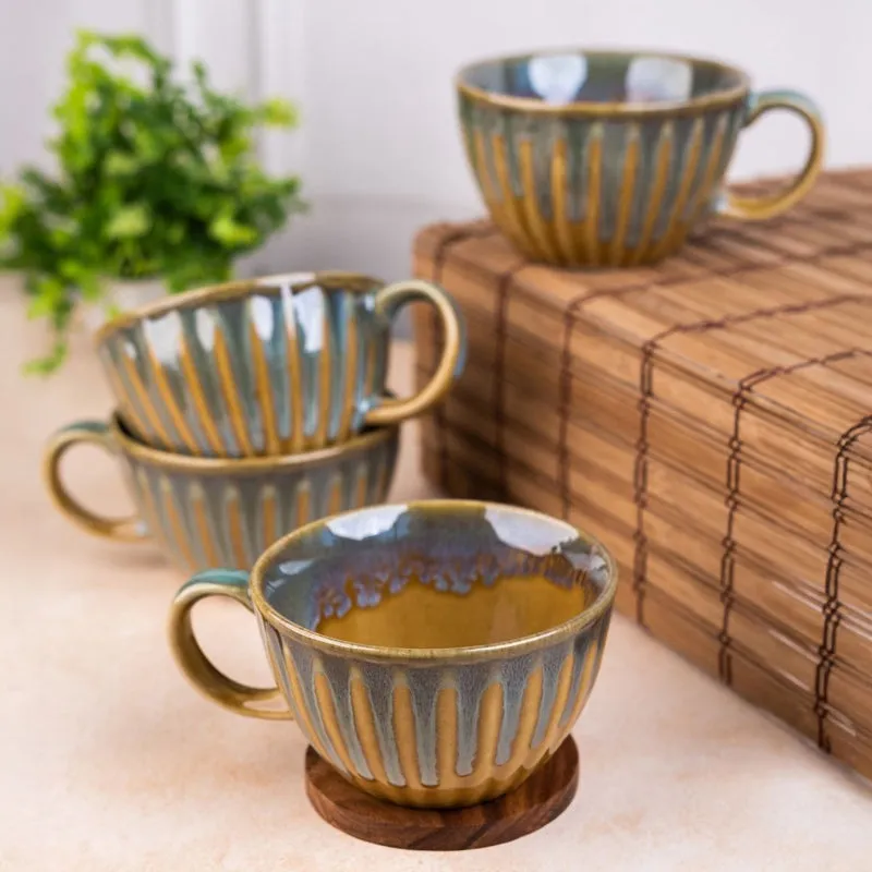 Porcelli Ceramic Coffee Mug (300 mL Each) - Set of Four media 5