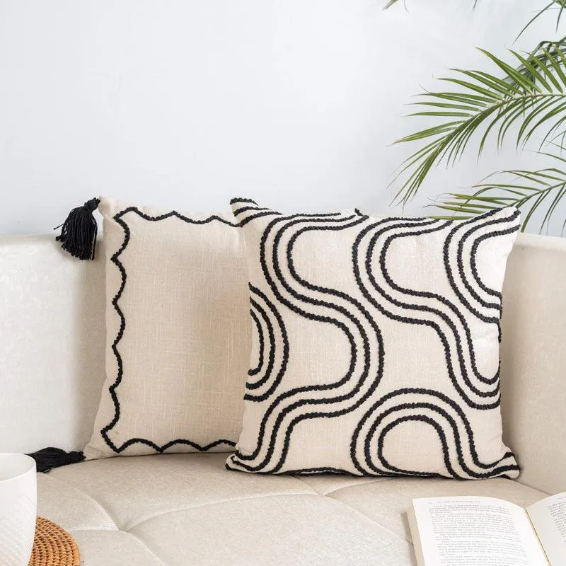 Yvaine Embroidered Abstract Cushion Cover - Set Of Two media 2